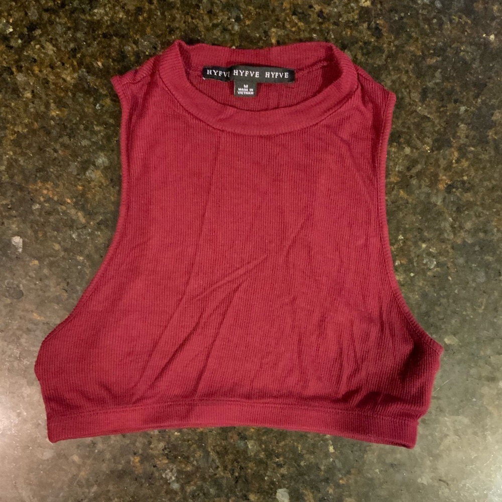 HYFVE Red Halter Crop Top